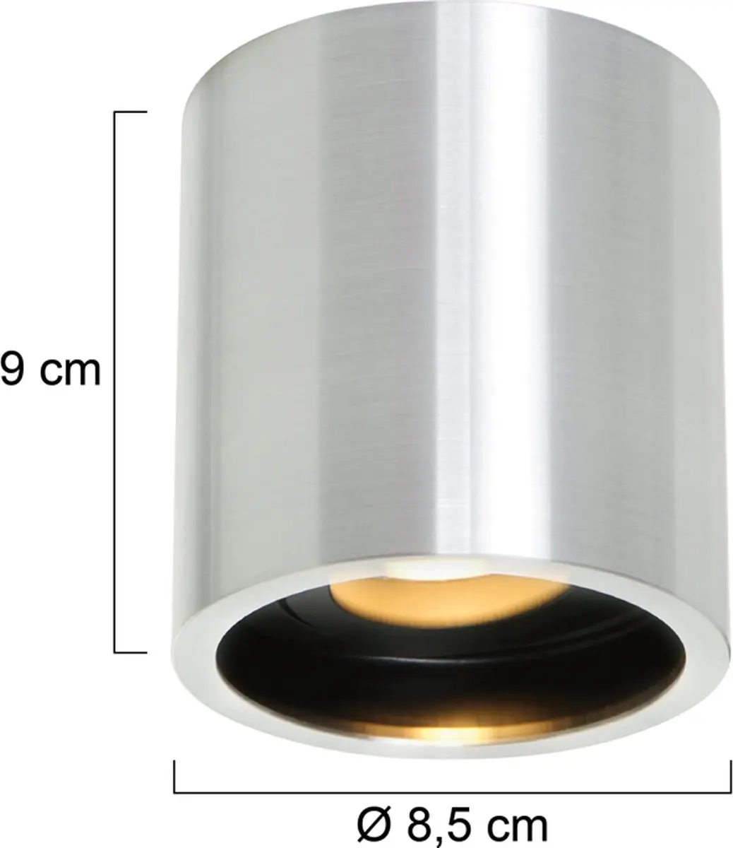 Steinhauer Pelite Opbouwspot Ø8,5cm Kantelbaar - Zilver/Zwart - afbeelding 6 van 6
