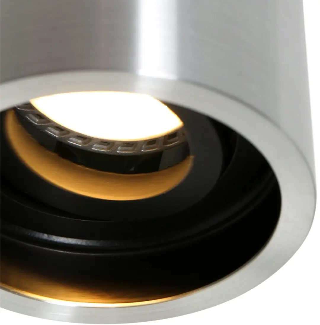 Steinhauer Pelite Opbouwspot Ø8,5cm Kantelbaar - Zilver/Zwart
