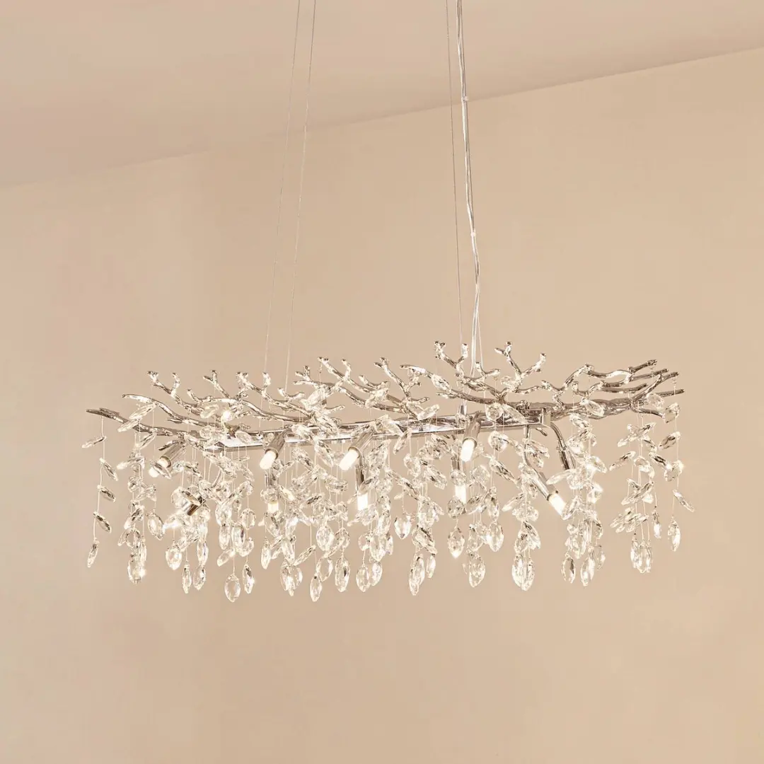 Lucande Hanglamp 10-Lichts - Chroom/Transparant - 32cm