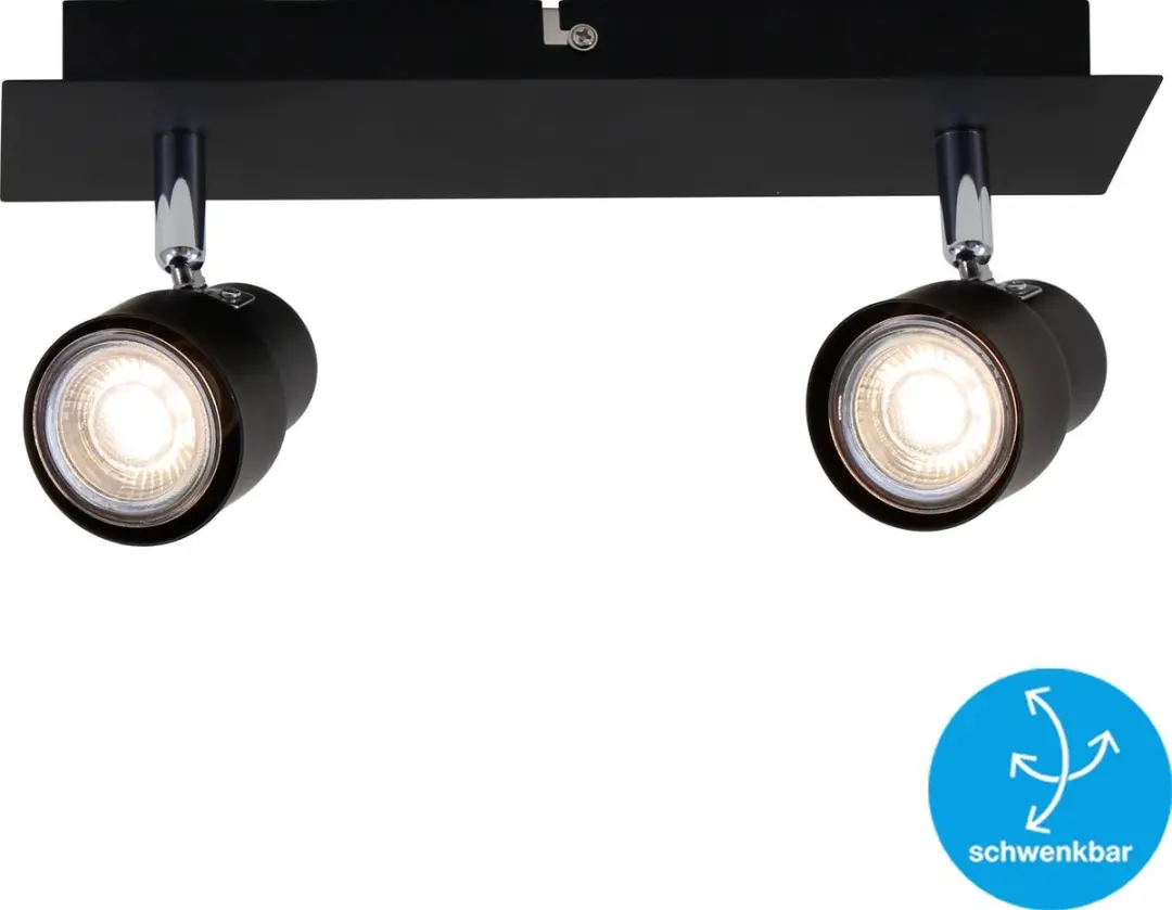 Briloner ROCK Plafondlamp 2x GU10 5W - 460lm - Zwart
