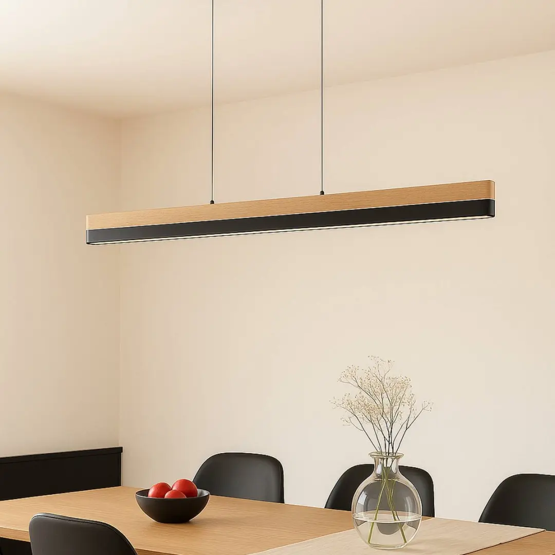 Lucande Hanglamp CCT 26W - Licht hout/zwart