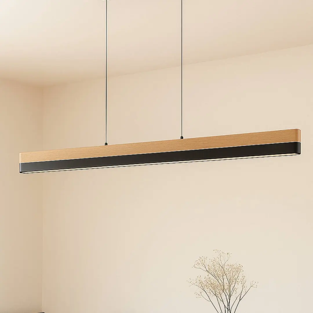 Lucande Hanglamp CCT 26W - Licht hout/zwart