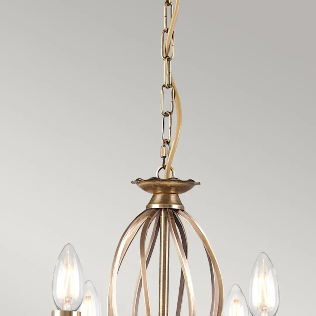 Elstead LED Kroonluchter 8x E14 60W - Aged Brass
