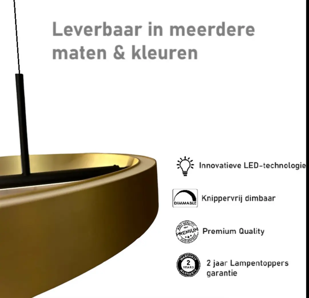 Freelight Livello Hanglamp Ø60cm - Zwart/Goud