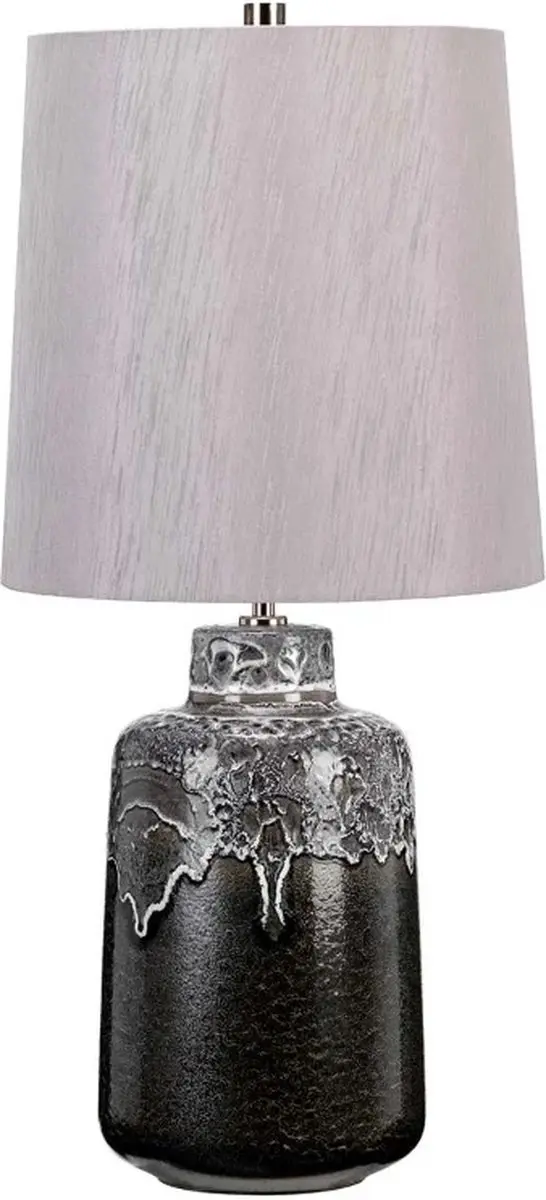 Elstead Lighting Woolwich LED Tafellamp - 1x E27 60W - Textured Graphite/Wit Glazuur