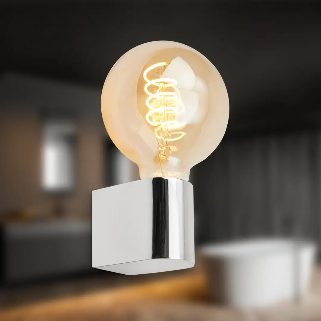 Briloner Donga LED Retro Spiegellamp E27 - 10W - Chroom - afbeelding 6 van 6