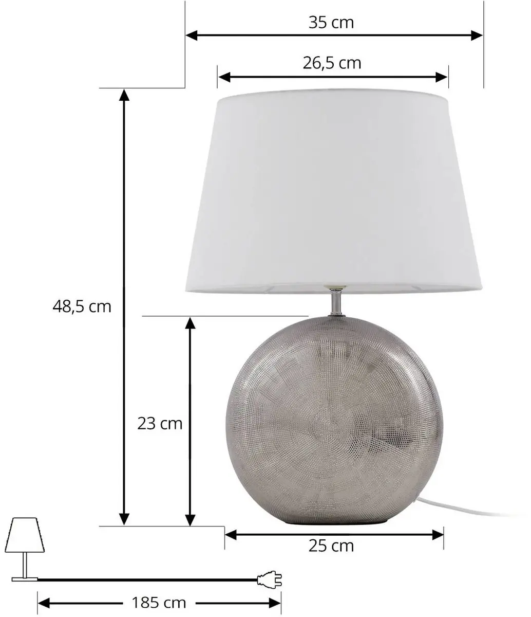 Lindby Tafellamp 1 Licht - Wit/Zilver
