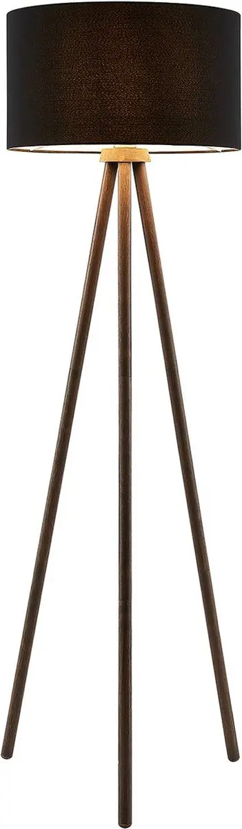 Lindby Vloerlamp Driepoot - 1 Lichtpunt - 148cm - E27 - Donkergrijs/Zwart
