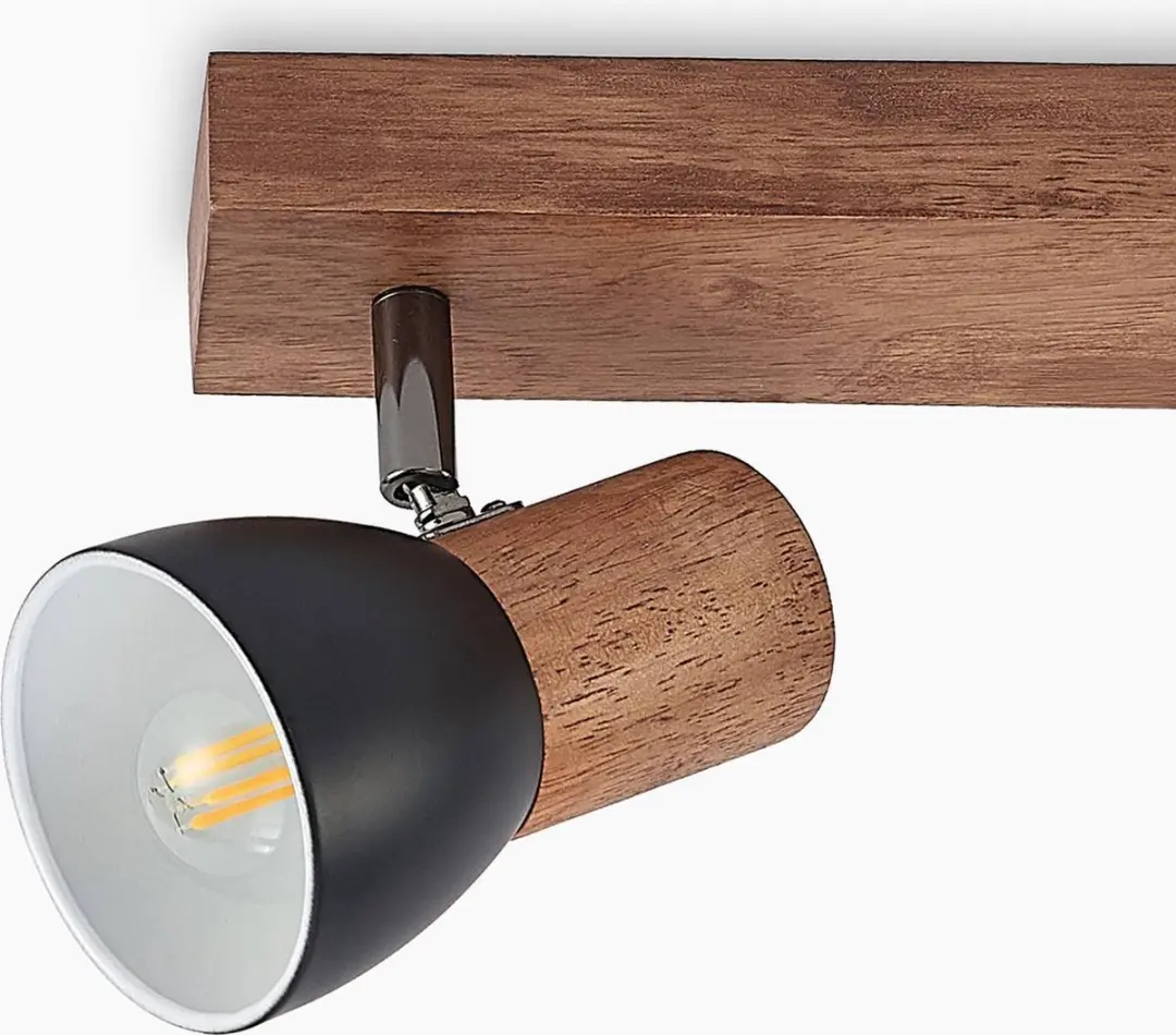 Lindby Buitenspot 3-lichts E14 - Zwart/Licht hout