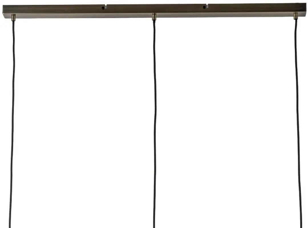 Lindby Hanglamp 3-Lichts - IJzer/Glas - E27 - Amber/Oud Messing