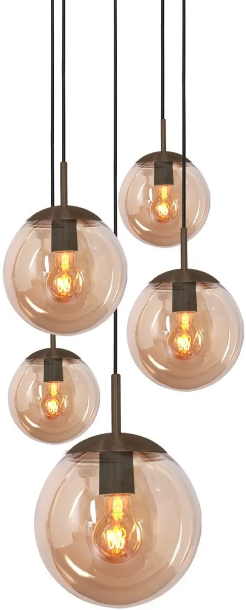 Steinhauer Hanglamp Bollique 2730CA - 5 Lichtpunten - Bruin