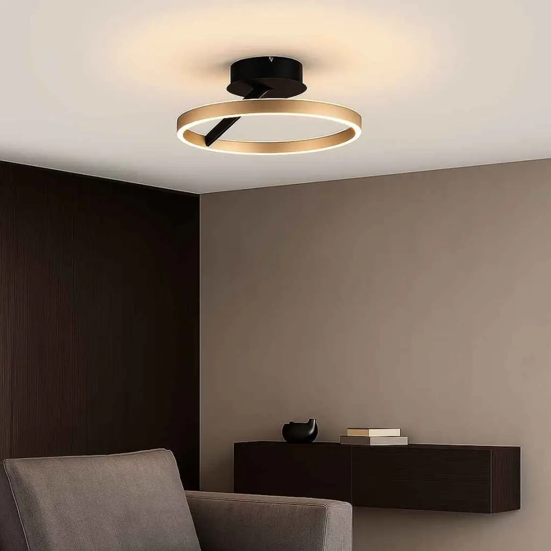 Freelight Pilota Plafondlamp Ø55cm - Zwart/Goud