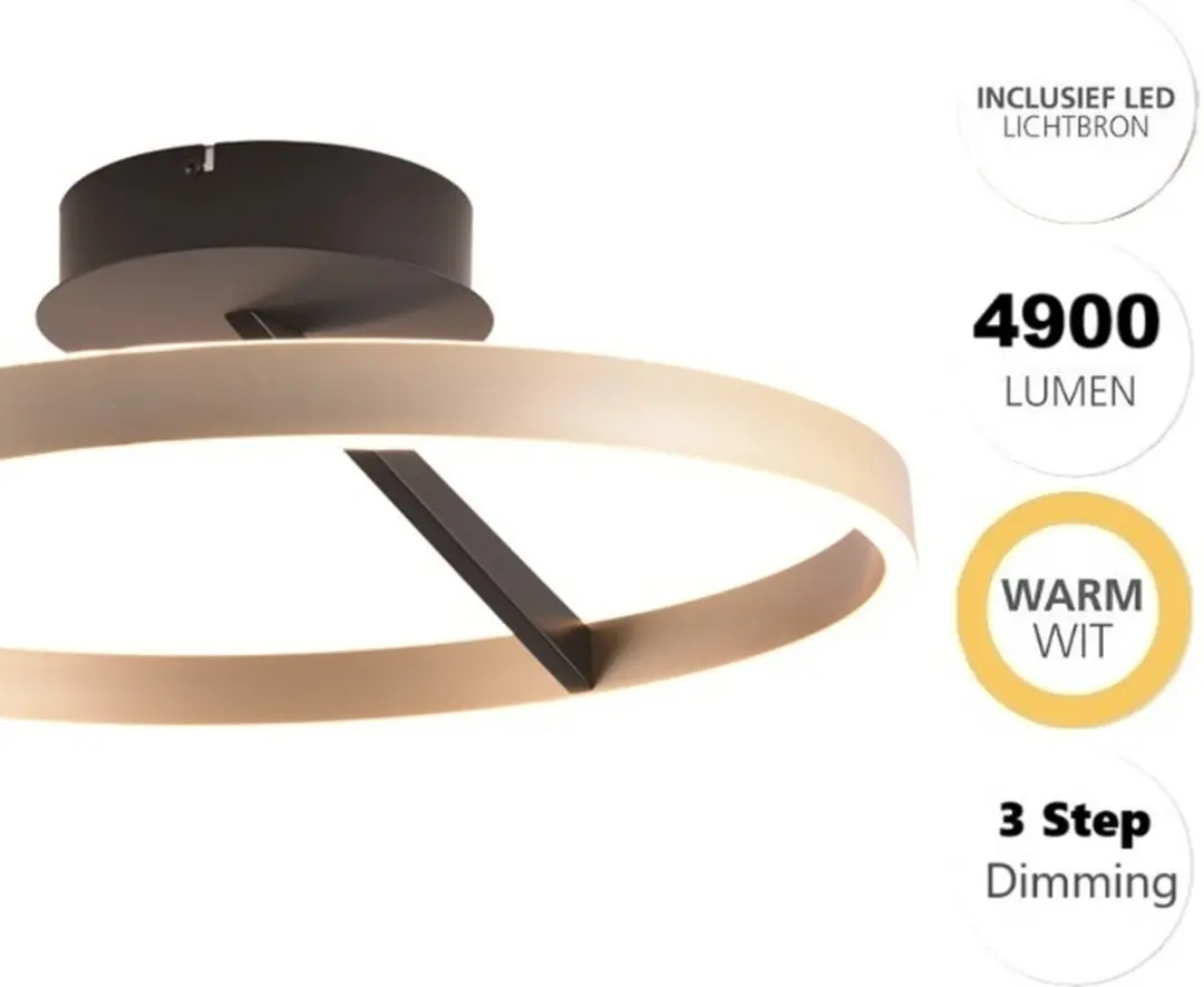 Freelight Pilota Plafondlamp Ø55cm - Zwart/Goud