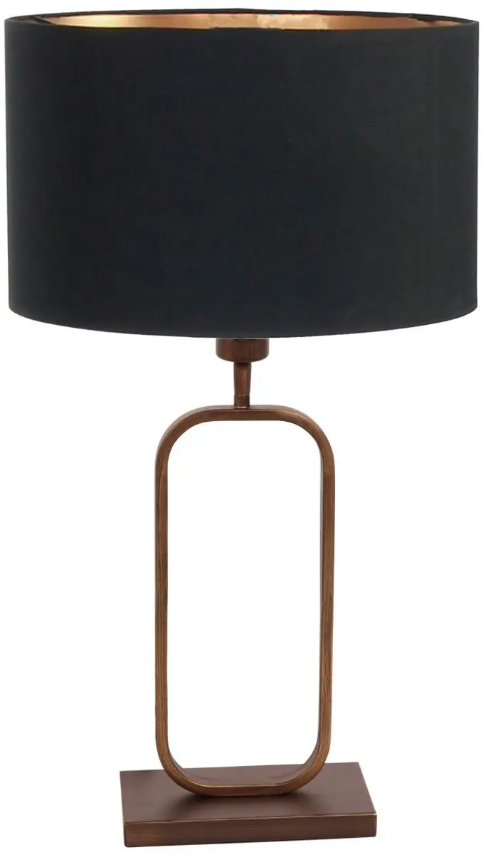 Steinhauer Tafellamp 4814BR - Brons, Zwart linnen kap - 47 cm