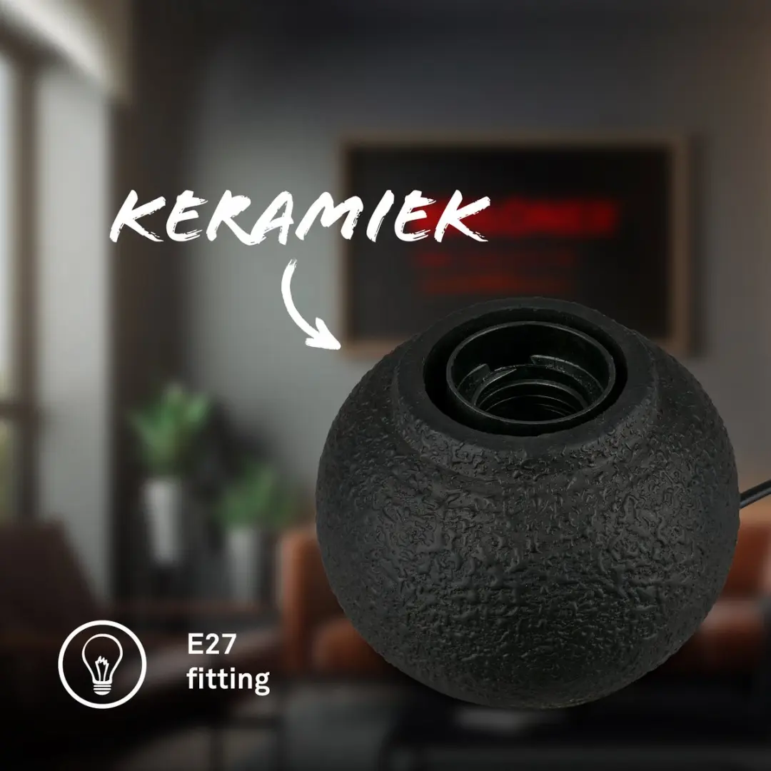 Briloner Amba Tafellamp Keramiek E27 - Ø10,5cm - Zwart