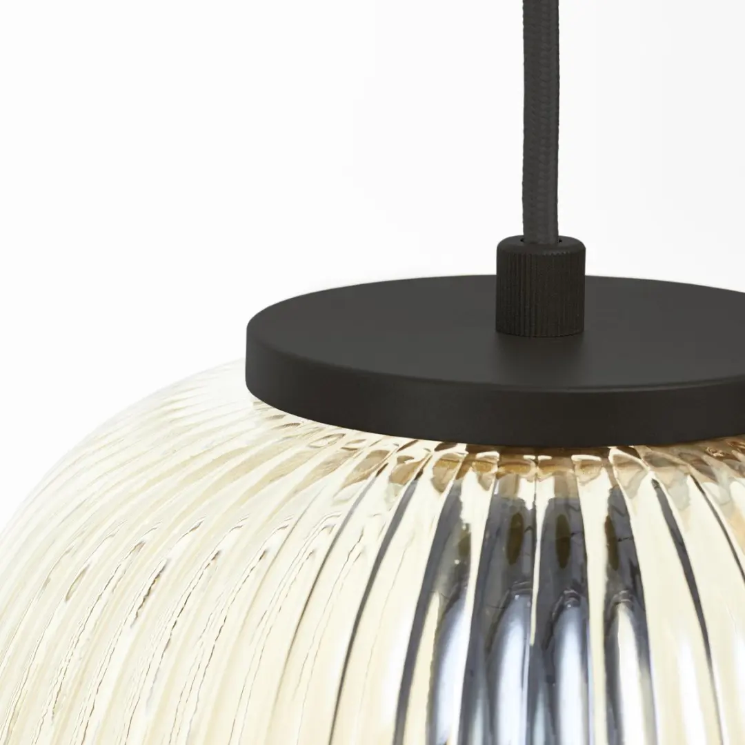 Brilliant Kaizen Hanglamp 3-lichts - Glas - Amber/Zwart