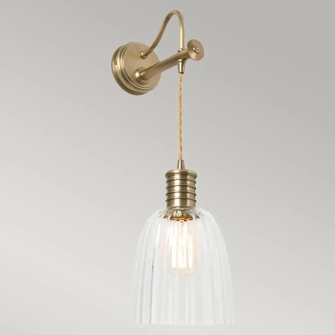 Elstead LED Wandlamp E27 60W - Aged Brass
