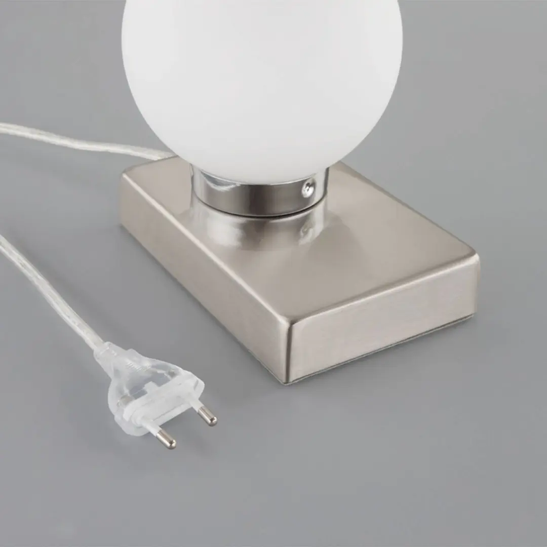 Lindby Tafellamp 1 Licht - Opaalwit/Mat Nikkel