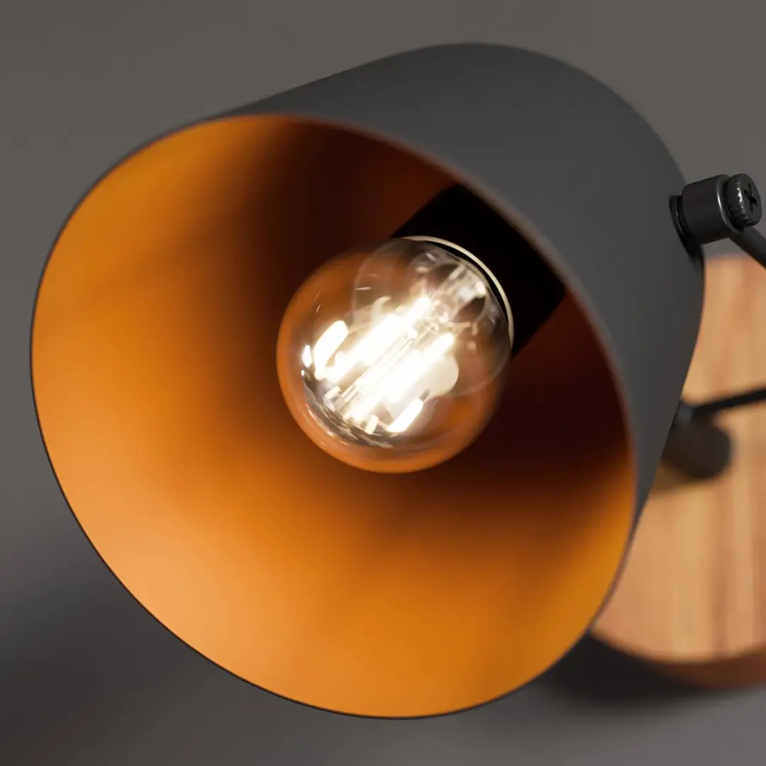 Lindby Buitenspot E14 1 Licht - 12cm - Zwart/Goud/Donkere Hout