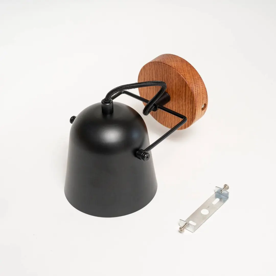 Lindby Buitenspot E14 1 Licht - 12cm - Zwart/Goud/Donkere Hout