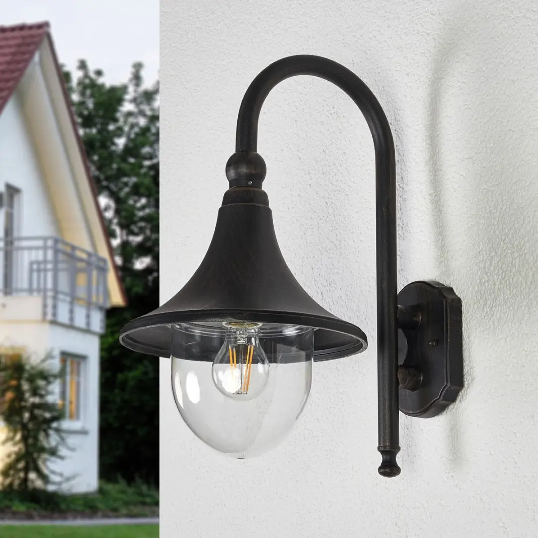 Lindby Wandlamp Buiten 1 Licht E27 - Antiekzwart