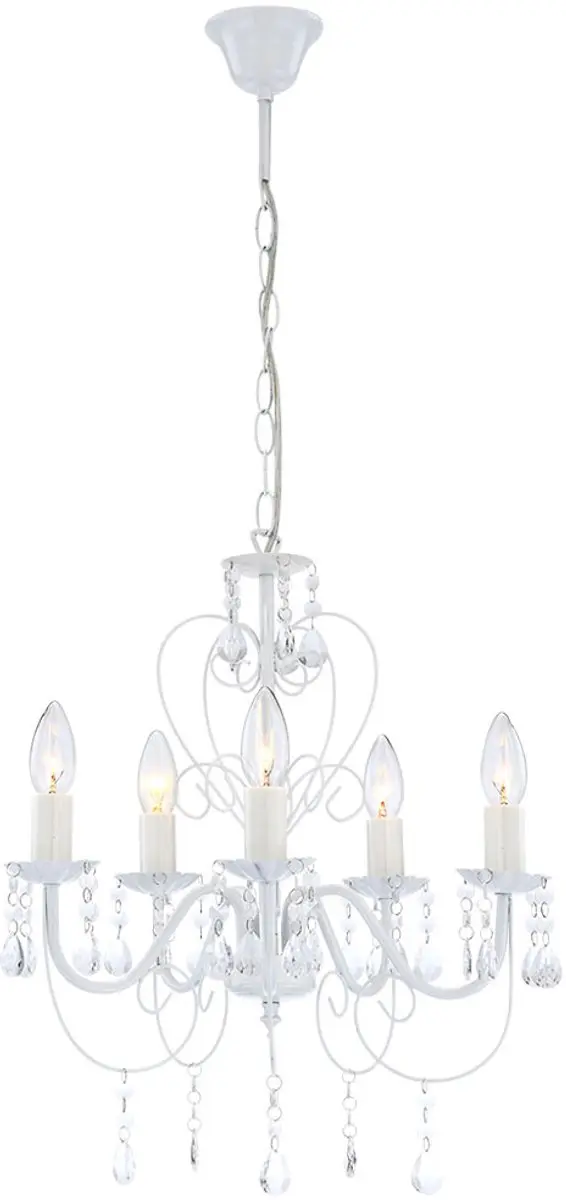 Globo Hanglamp Kristallen Kroonluchter 5x E14