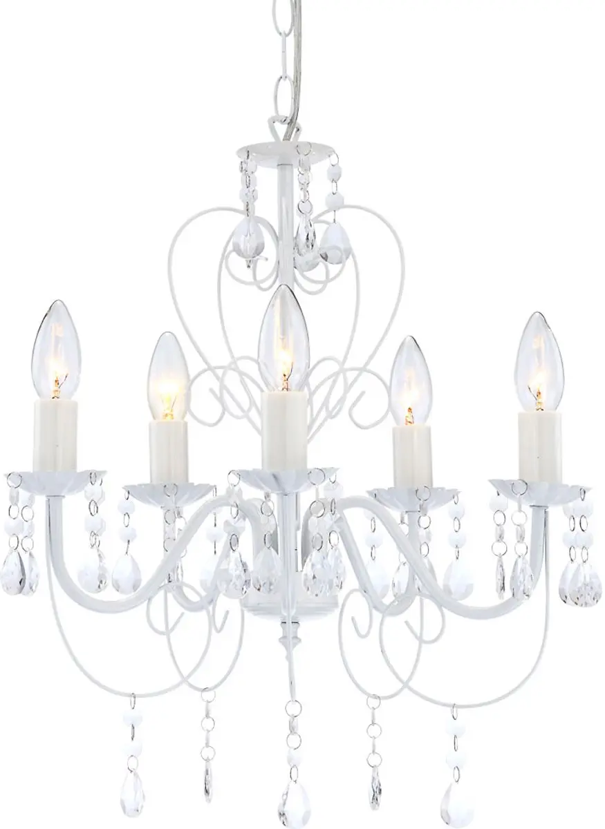 Globo Hanglamp Kristallen Kroonluchter 5x E14 - 44x129cm Wit