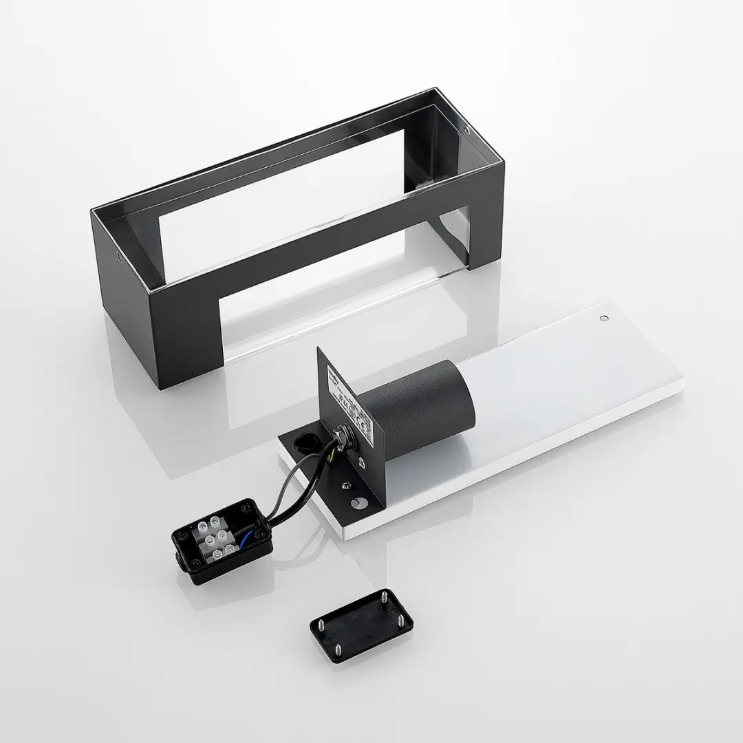 Lindby Wandlamp Buiten 1 Licht E27 - Antraciet/Heldere Glas
