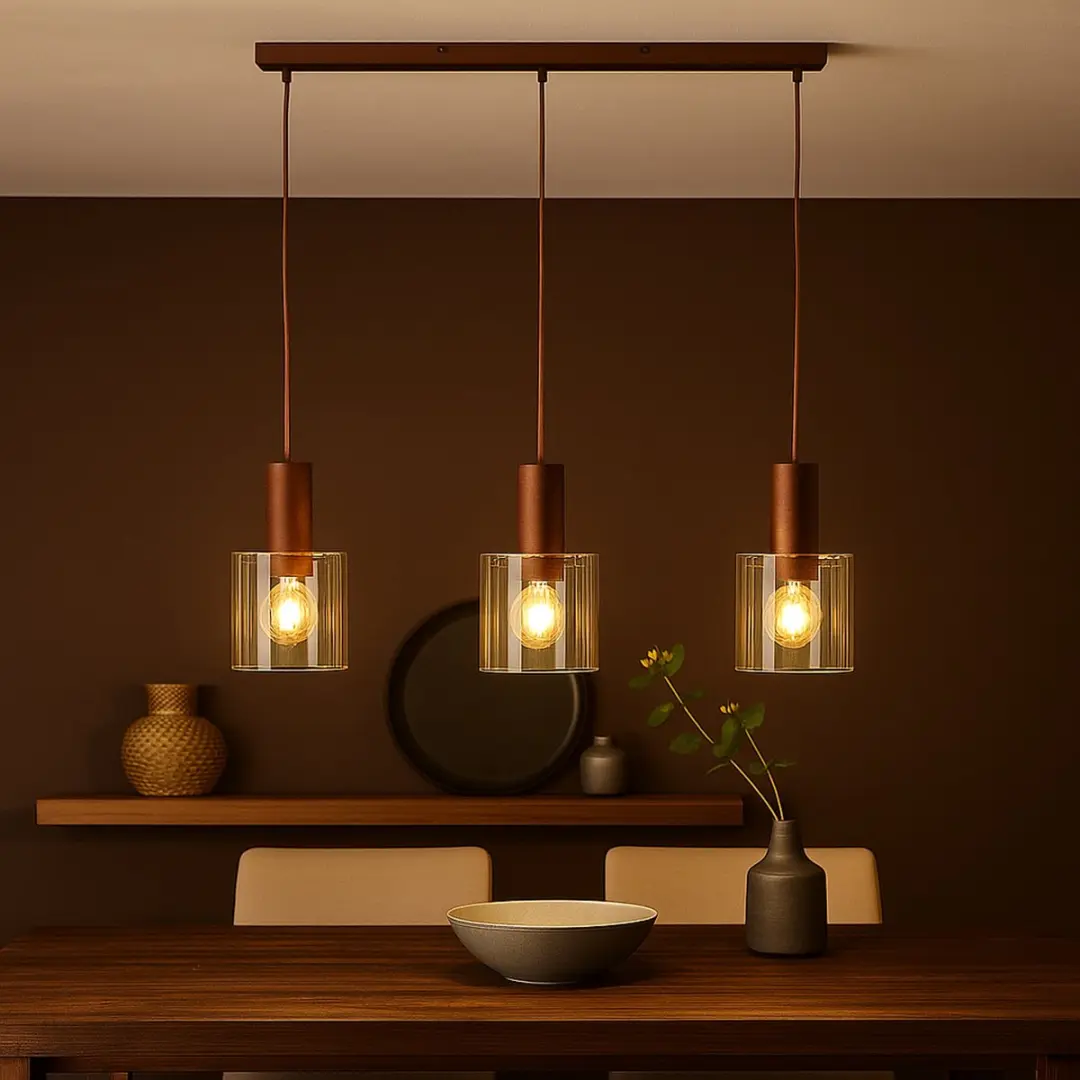 Brilliant Petje Hanglamp 3x E27 60W - Koffie/Amber
