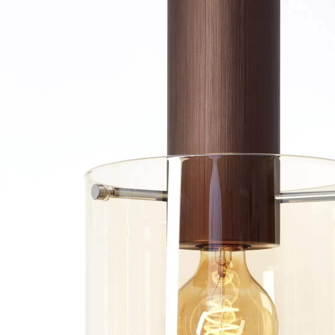 Brilliant Petje Hanglamp 3x E27 60W - Koffie/Amber