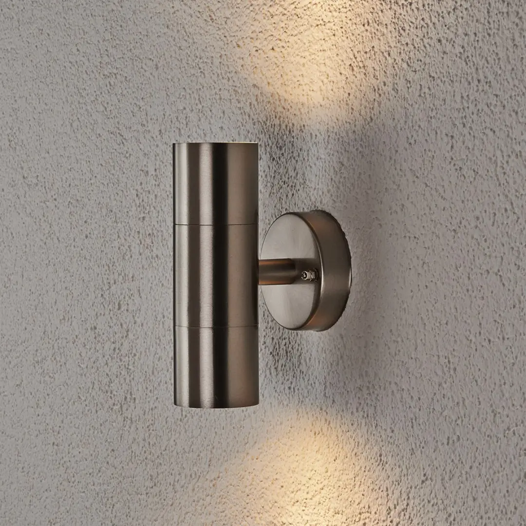 Lindby Wandlamp Buiten 2-Lichts GU10 Roestvrij Staal