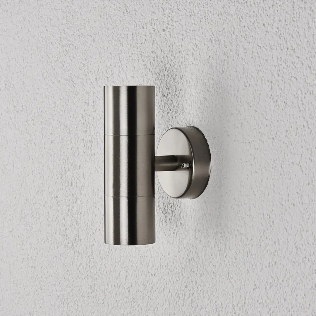 Lindby Wandlamp Buiten 2-Lichts GU10 Roestvrij Staal