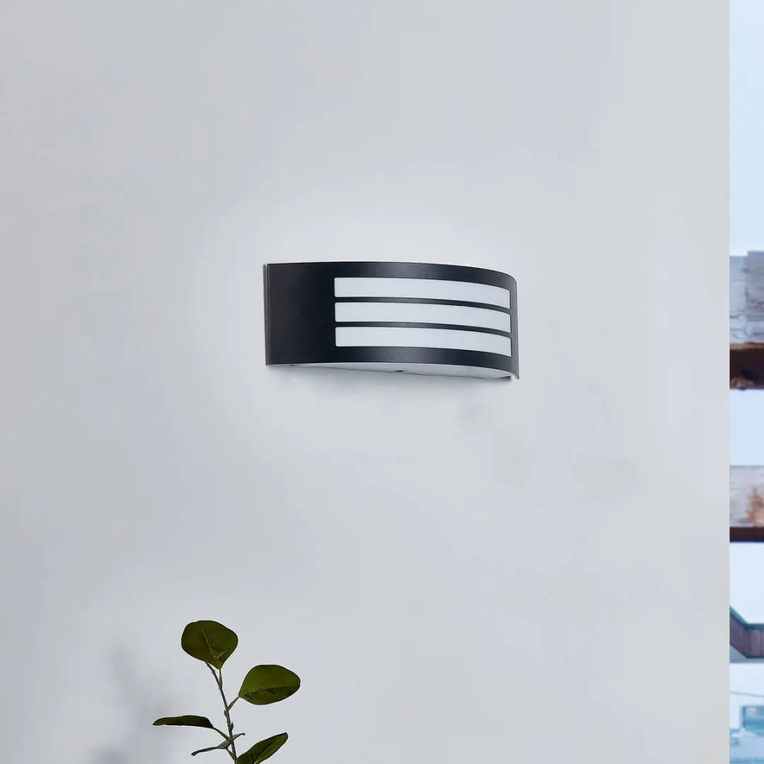 Lindby Wandlamp Buiten Aluminium 1 Licht E27 - Zwart