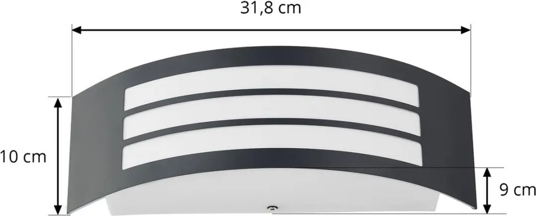 Lindby Wandlamp Buiten Aluminium 1 Licht E27 - Zwart
