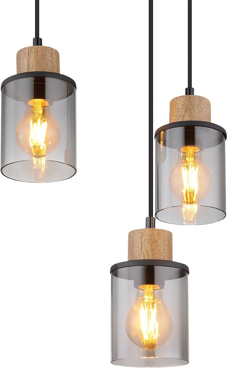 Globo Reid Hanglamp 6xE27 - Zwart - afbeelding 5 van 6