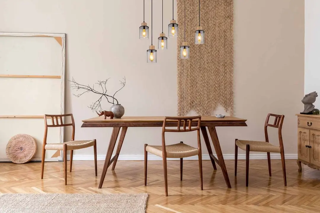 Globo Reid Hanglamp 6xE27 - Zwart - afbeelding 3 van 6