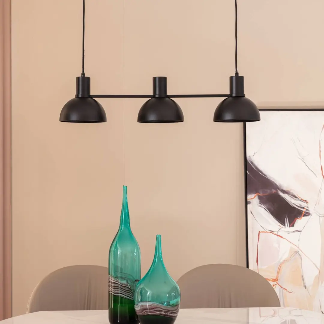 Lucande Hanglamp 3-Lichts IJzer E27 - Zwart Mat