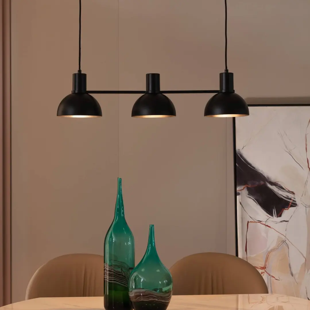 Lucande Hanglamp 3-Lichts IJzer E27 - Zwart Mat