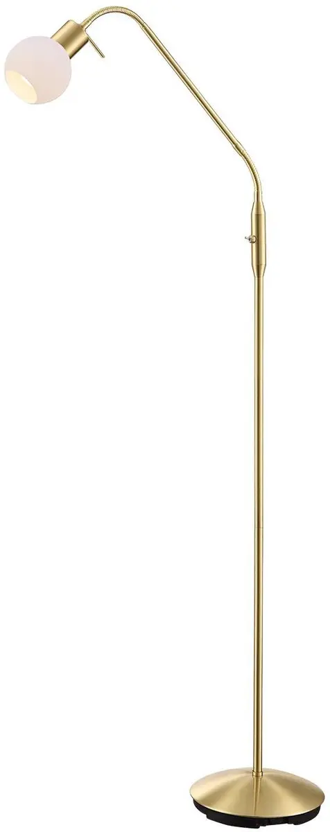 Lindby Vloerlamp Metaal Glas 162cm - E14 - Messing/Opaalwit