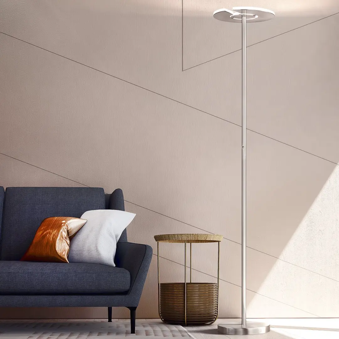 Fischer & Honsel Dent Vloerlamp 180cm - 37W - Zilver