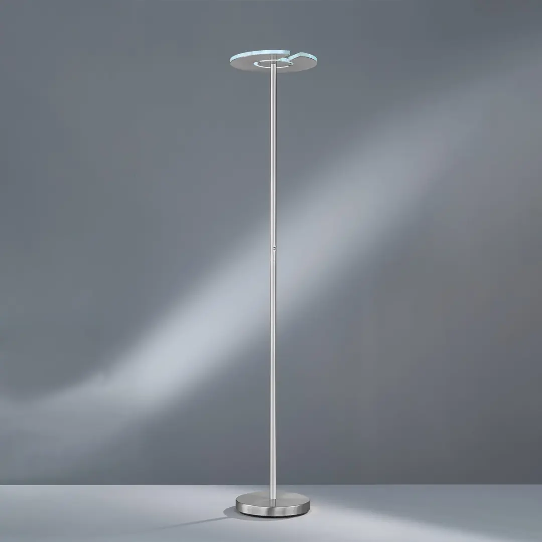 Fischer & Honsel Dent Vloerlamp 180cm - 37W - Zilver