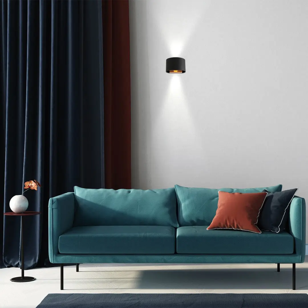 Steinhauer Muro 3364ZW Wandlamp - Zwart/Goud - 1x G9 - 2700K - afbeelding 6 van 6