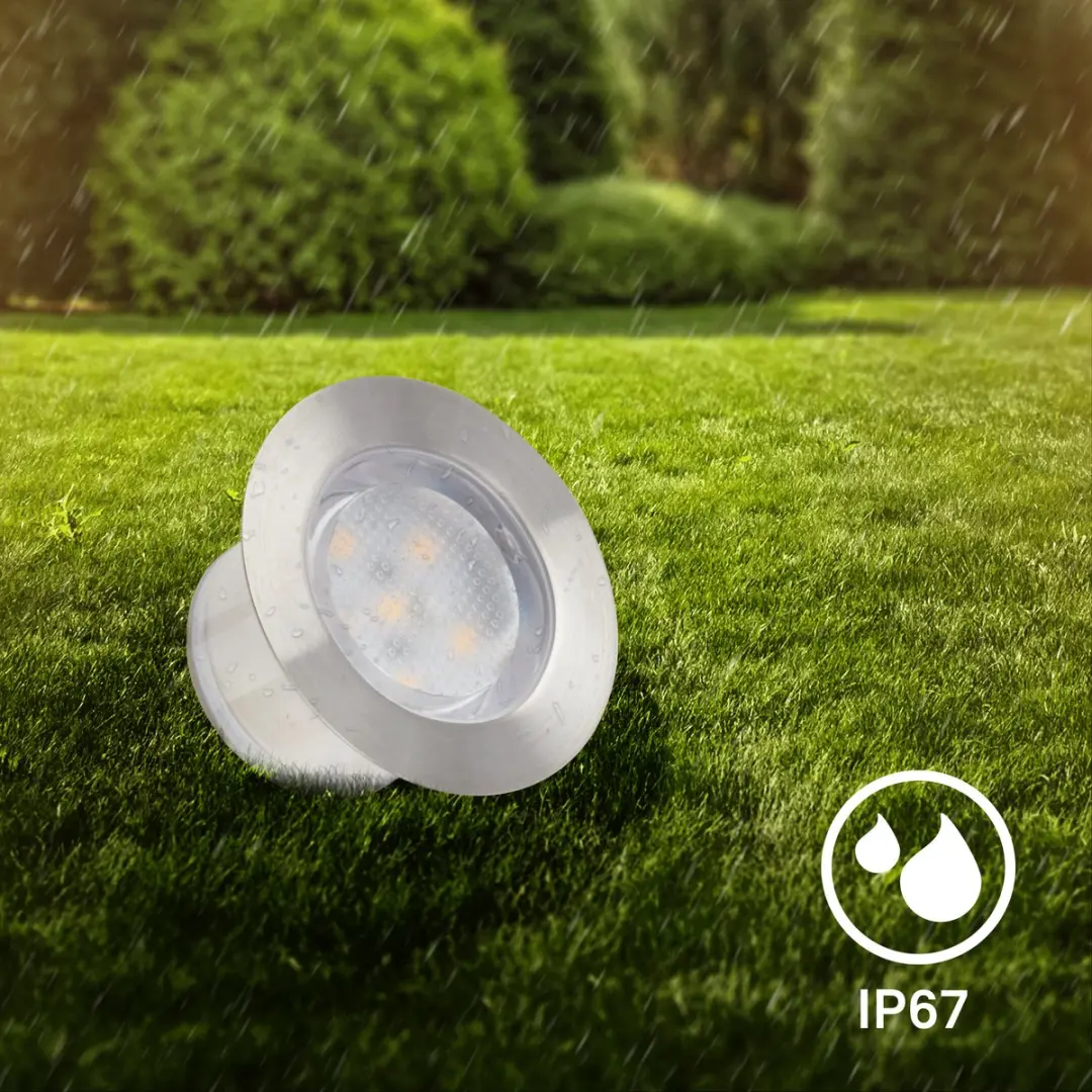 Briloner LED Grondspotset 3x - Warm Wit 3.000K - Ø4,5x2,5cm