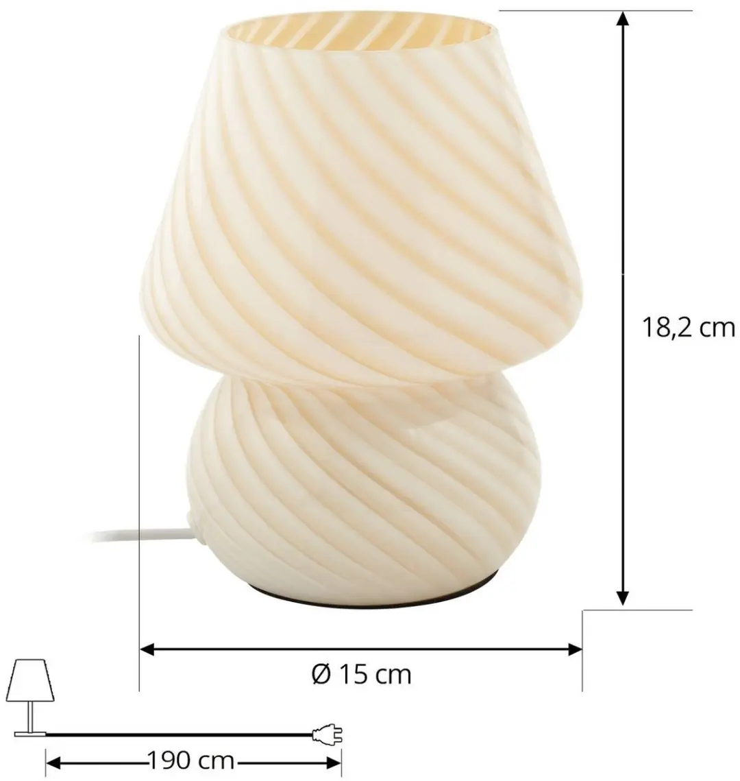 Lindby Tafellamp Glas 18cm E14 - Geel/Wit