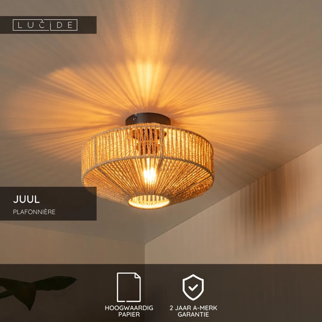 Lucide JUUL Plafondlamp E27 - 40cm - Naturel