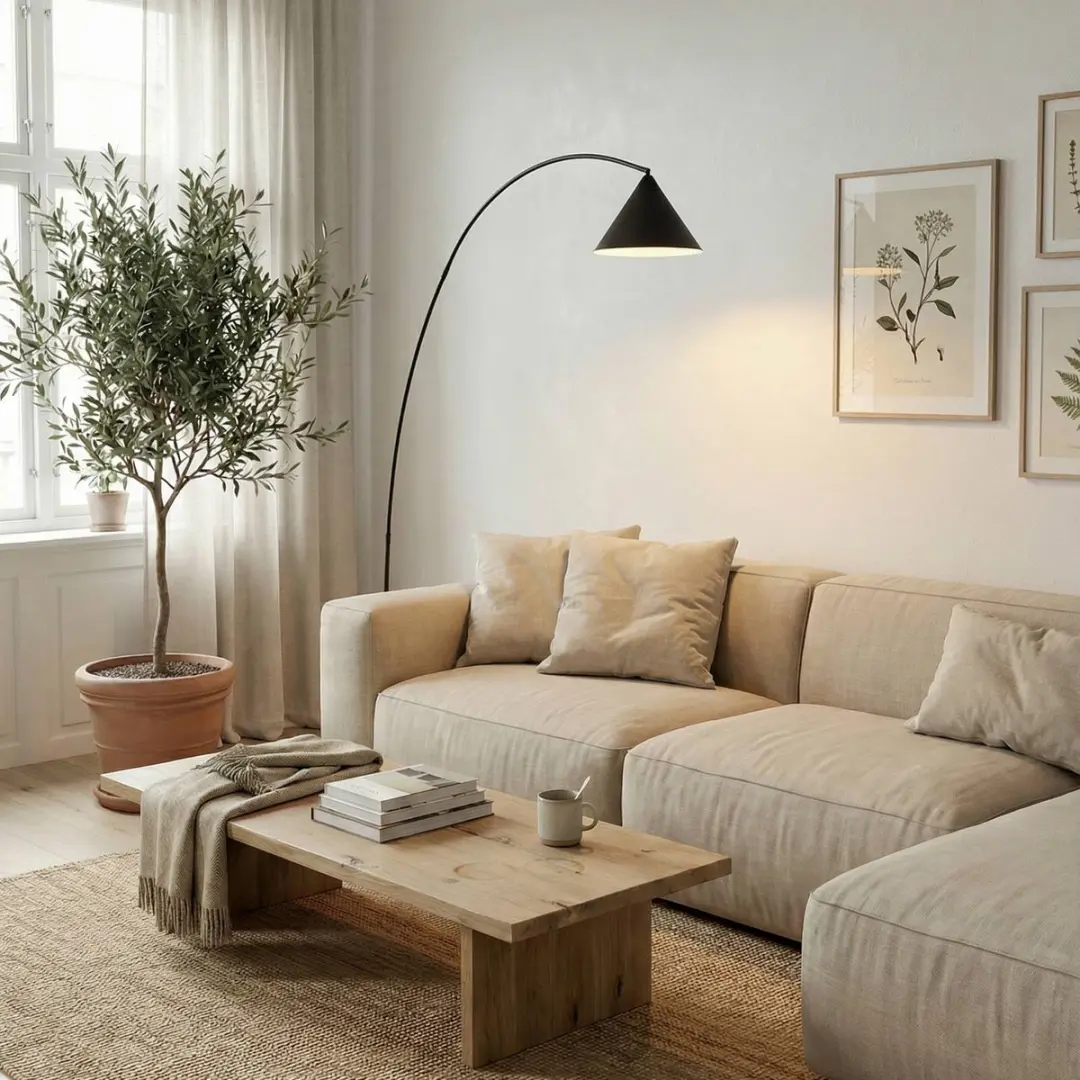 Lindby Vloerlamp Metaal 195cm - E27 - Zwart/Wit