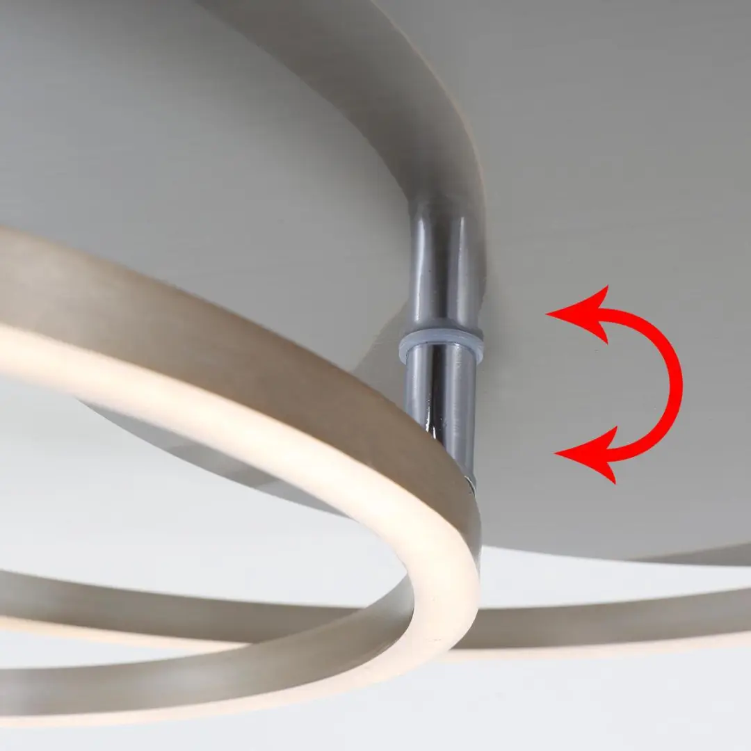 Briloner Frame Plafondlamp - 3.200 Lumen 3000K - Mat Nikkel Ø30cm