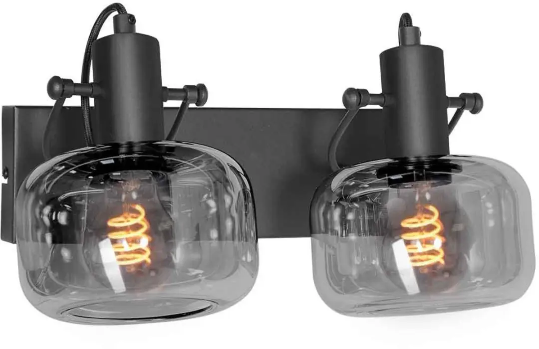 Steinhauer Glaslic 3865ZW Wandlamp - 2 Lichtpunten - Zwart