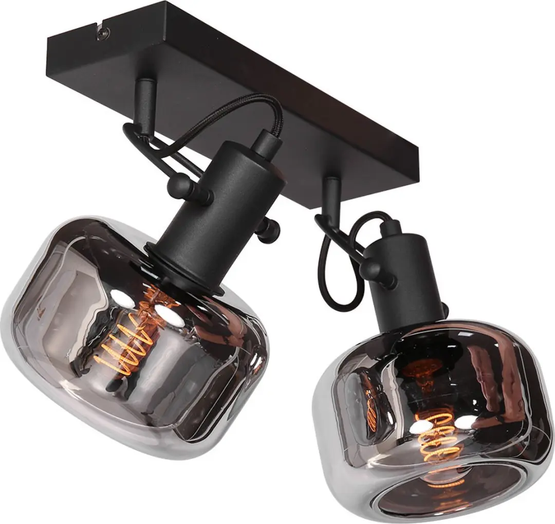 Steinhauer Glaslic 3865ZW Wandlamp - 2 Lichtpunten - Zwart