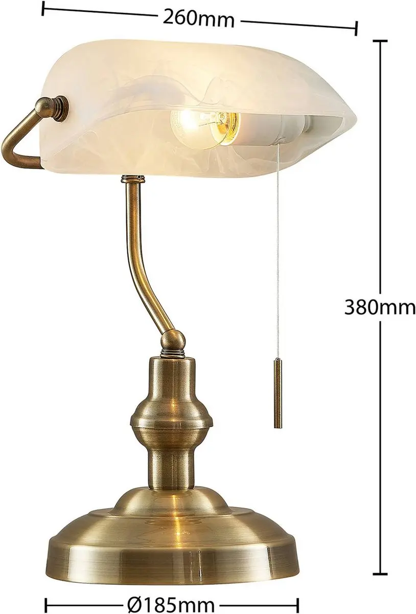 Lindby Bureaulamp Brons/Opaalwit